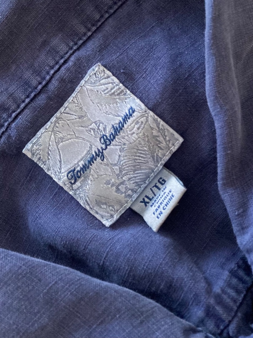 Two Palms Linen Raw-Edge Jacket, Navy, XL - Picture 5 of 5